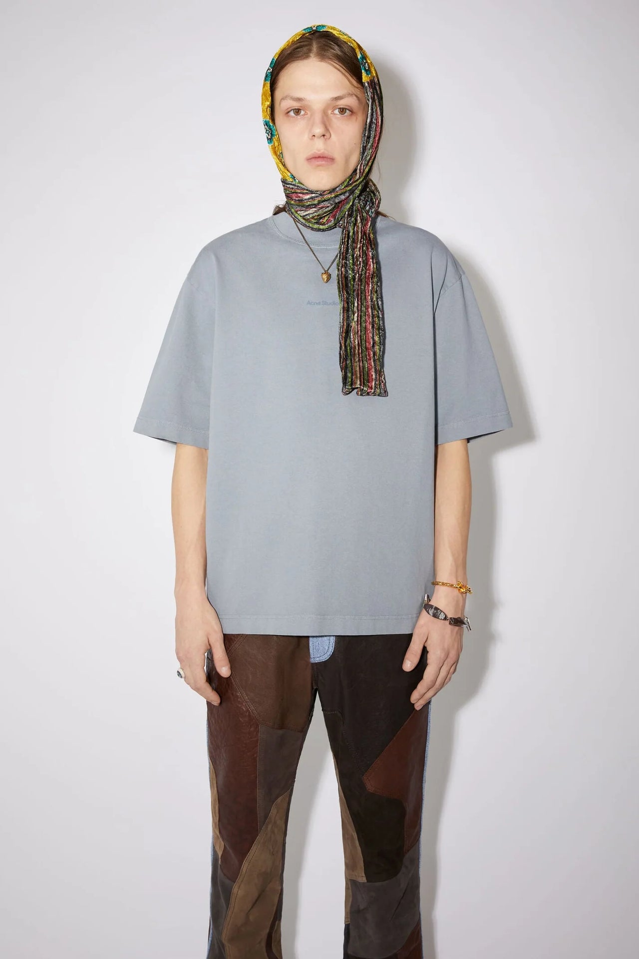 Acne Studios Logo cotton jersey T-shirt Light Grey