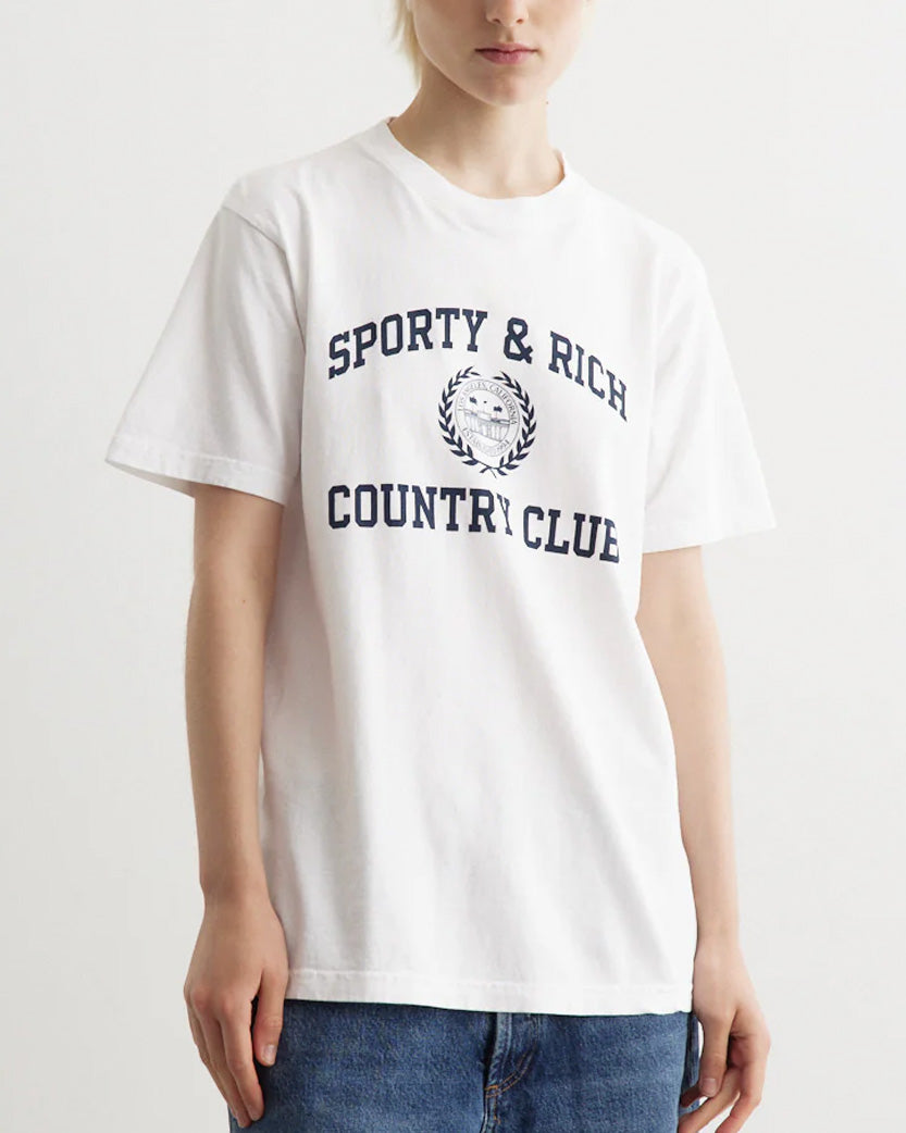 Sporty & Rich Varsity Crest T-Shirt White
