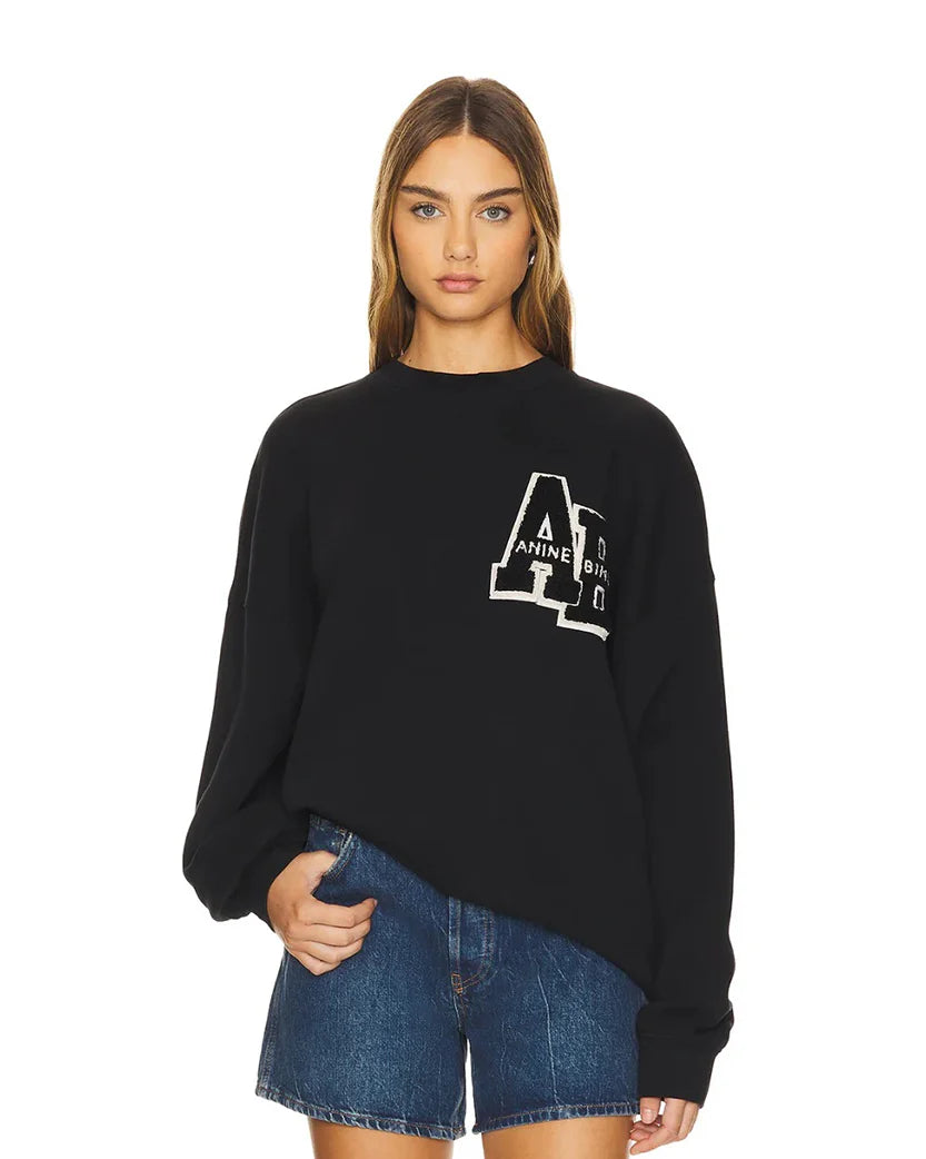 Anine Bing Miles Sweatshirt Letterman Black