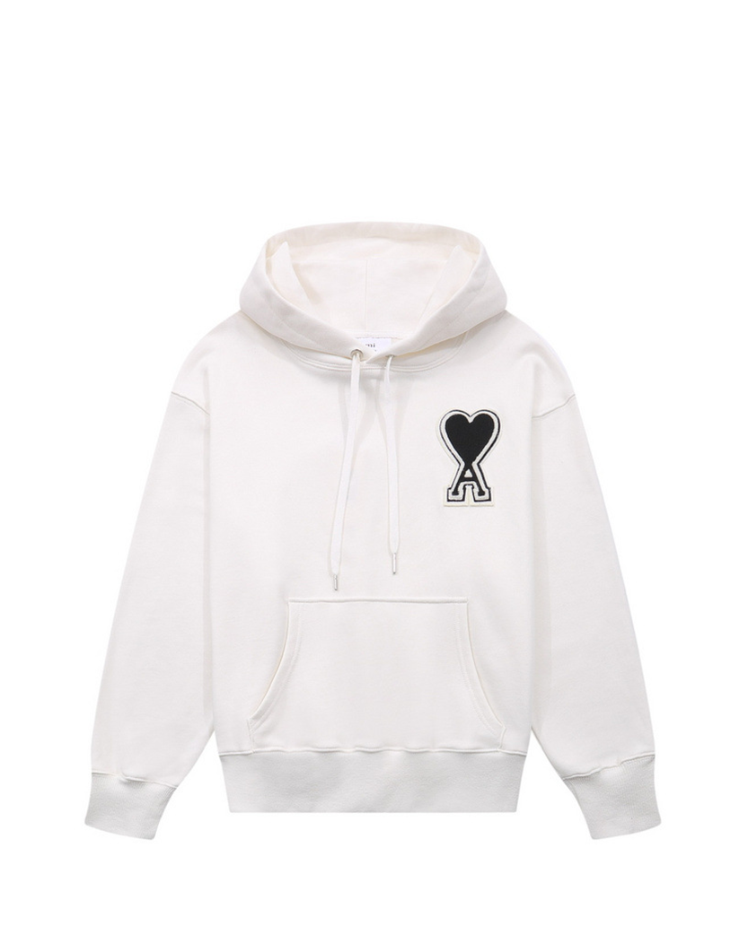AMI Paris Oversize Ami de Coeur hoodie White Black Heart