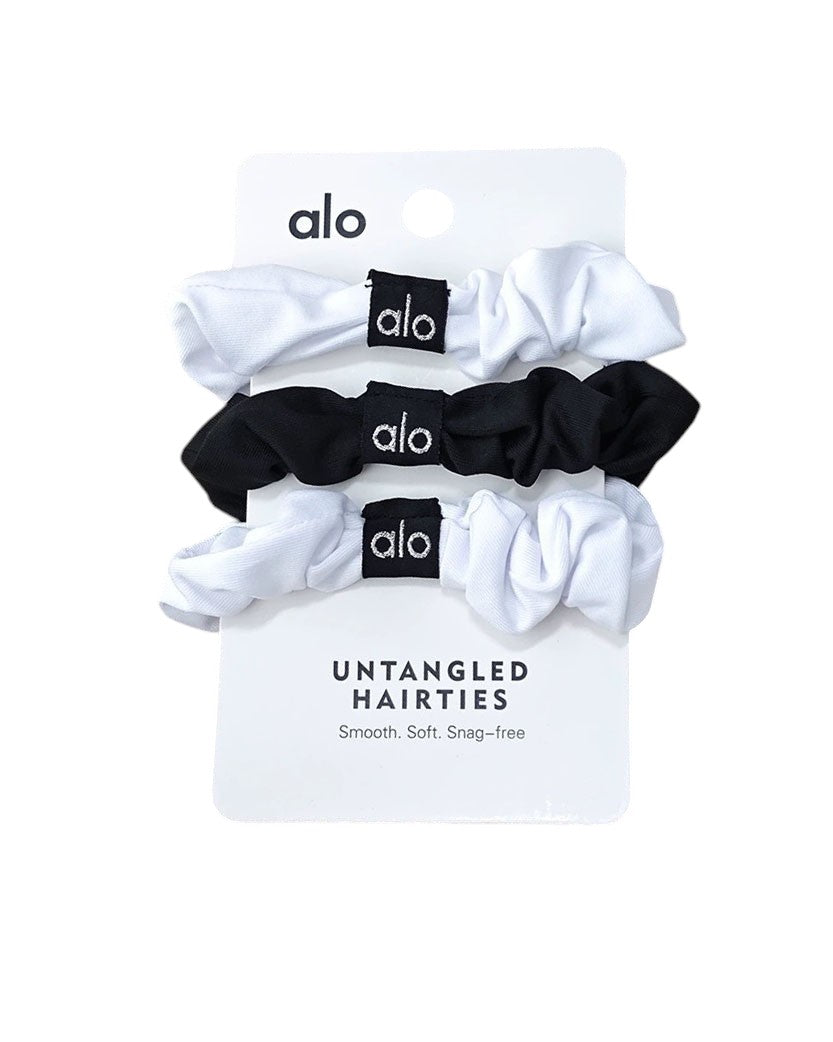 Alo Yoga Fresh Mini Scrunchie 3-Pack White/Black