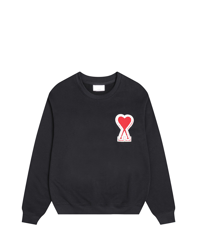 AMI Paris oversize Ami de Coeur patch sweatshirt Black Red Heart