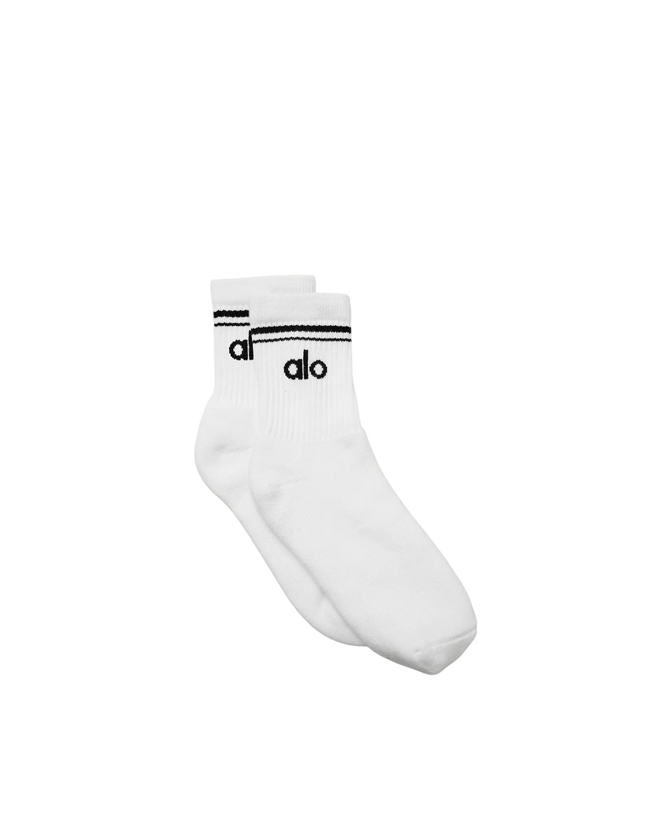 Alo Yoga Unisex Half-Crew Throwback Socks White/Black