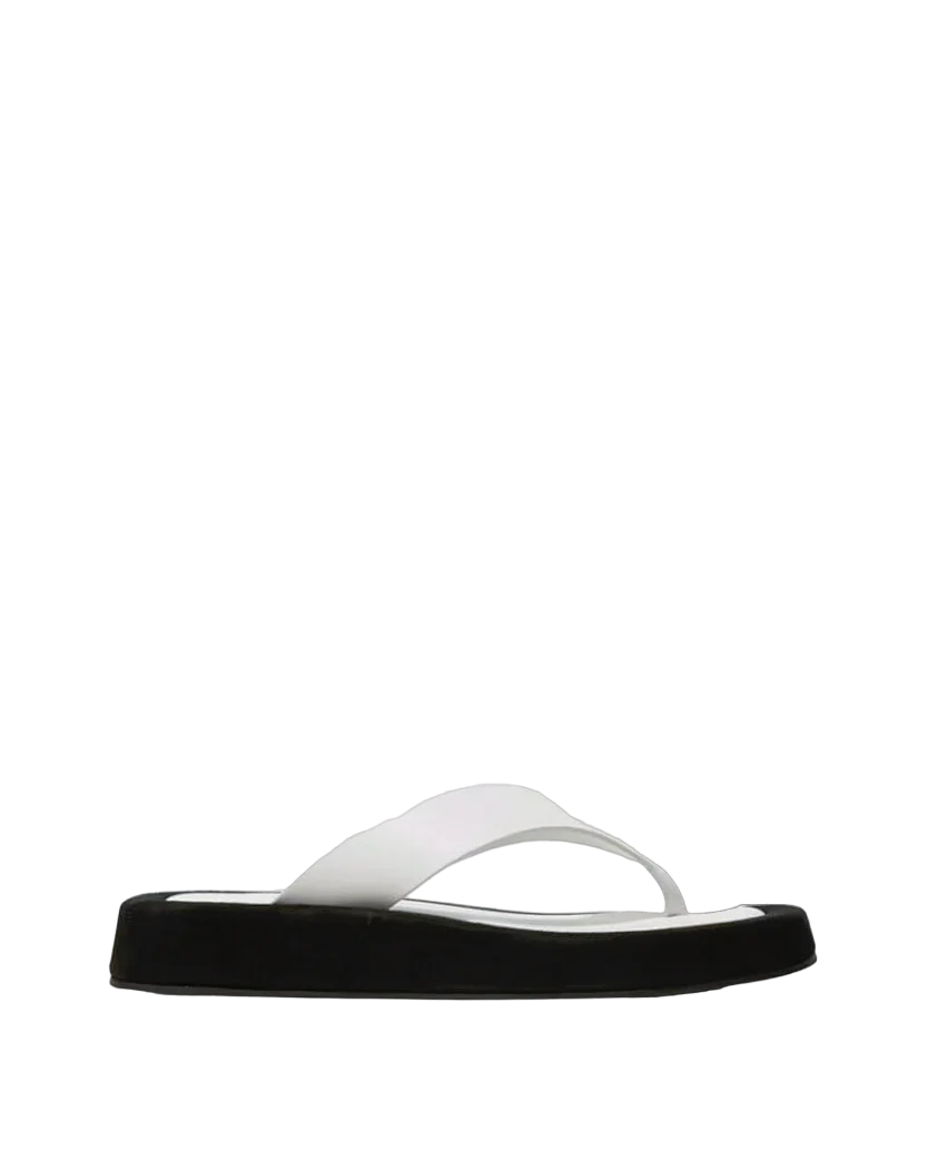 The Row Ginza Sandal in Suede White