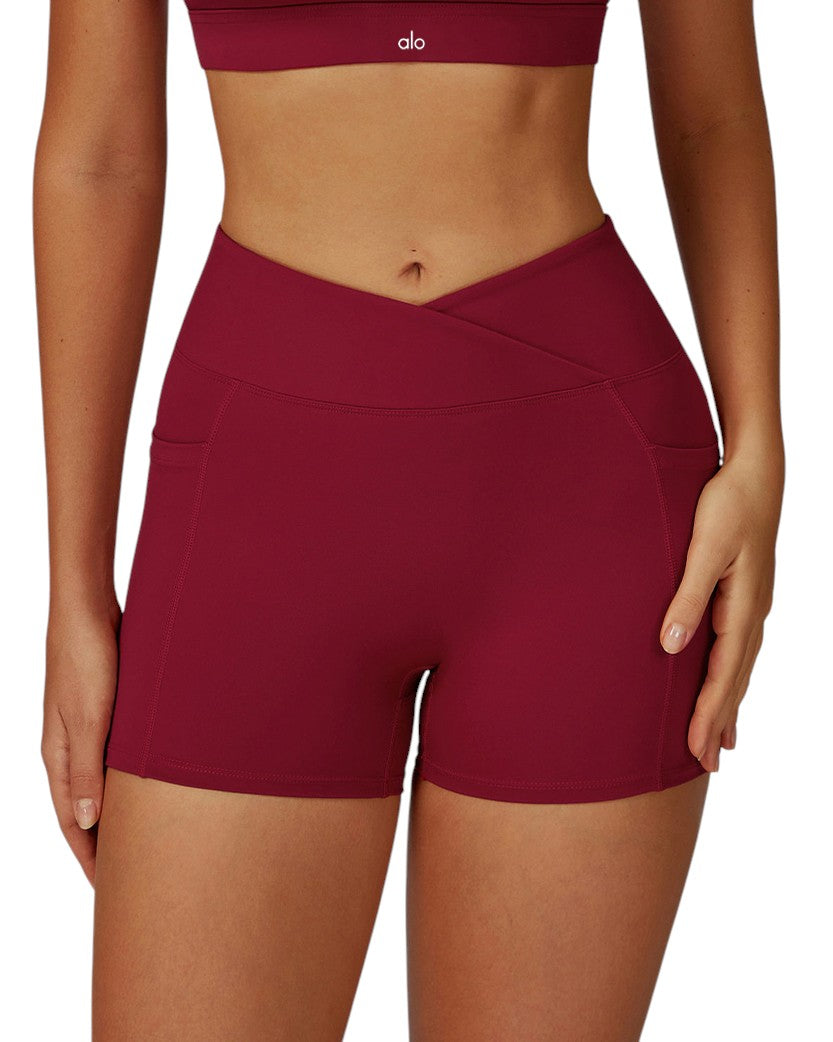 Alo Yoga CrossFlow Shorts Red