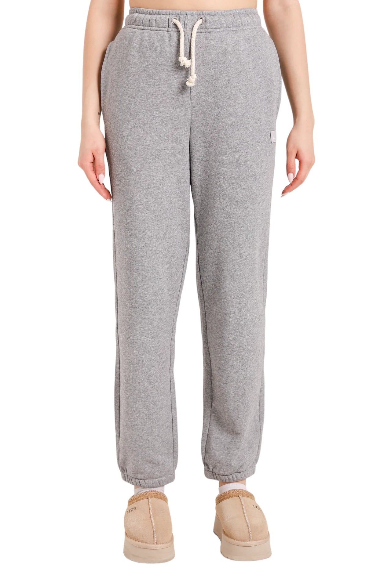 Acne Studios Frack Face Cotton Sweatpants Grey Melange