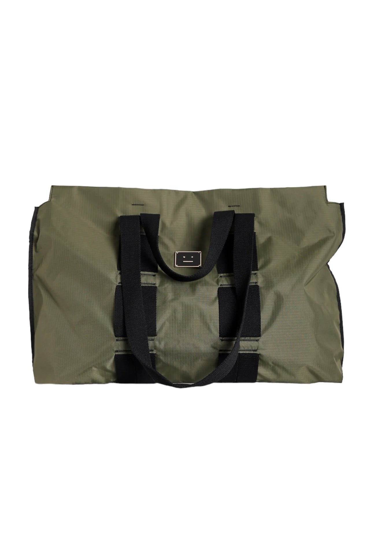 Acne Studios Arvid Plaque Face Tote Bag Khaki Green