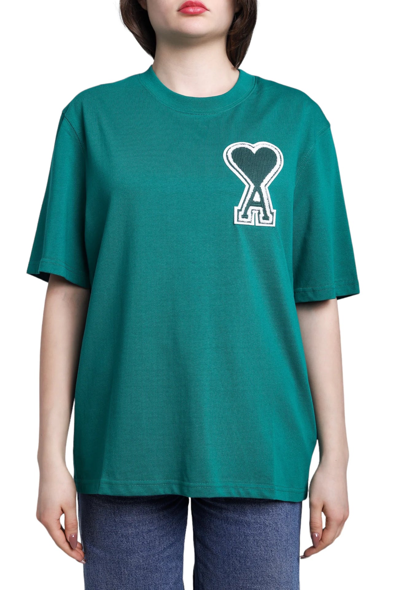 AMI Paris Exclusive Ami De Coeur T-Shirt Green