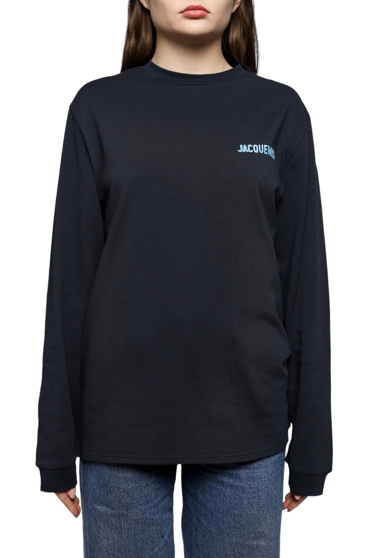 Jacquemus Pavane Logo Long Sleeve T-Shirt Navy