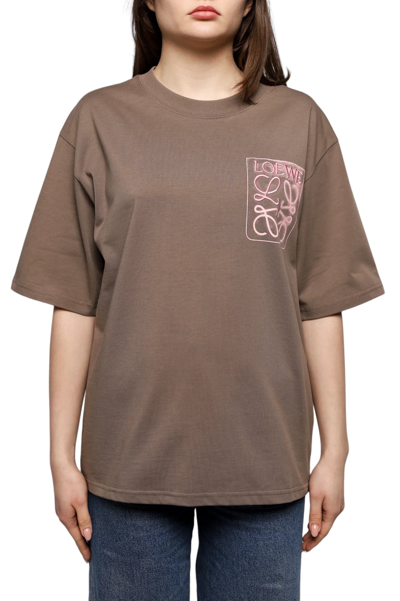 Loewe Anagram Fake Pocket T-shirt Warm Grey