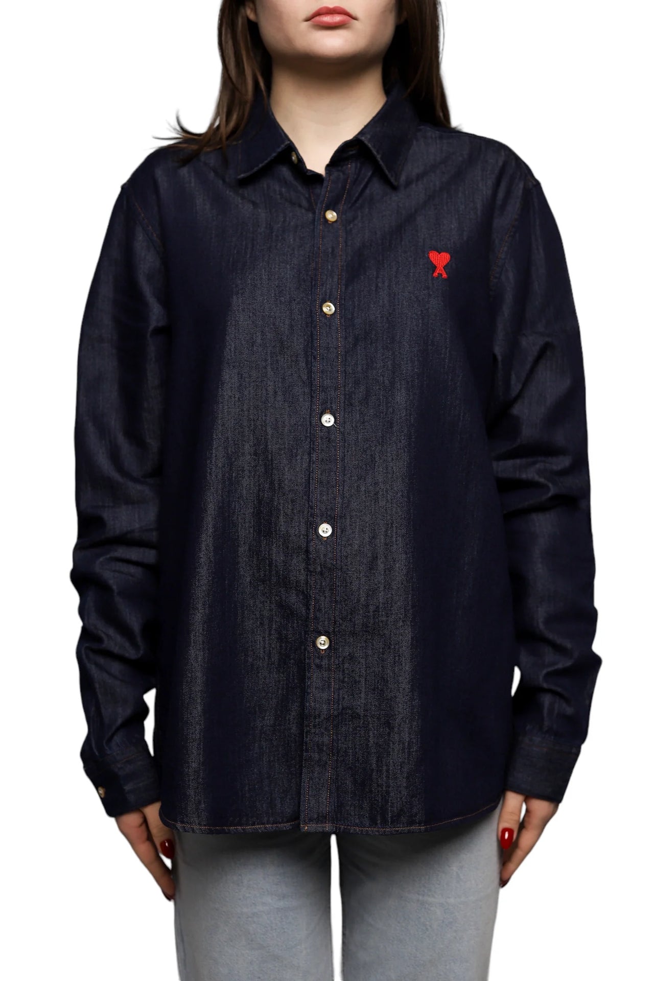 AMI Paris Ami De Coeur Denim Shirt
