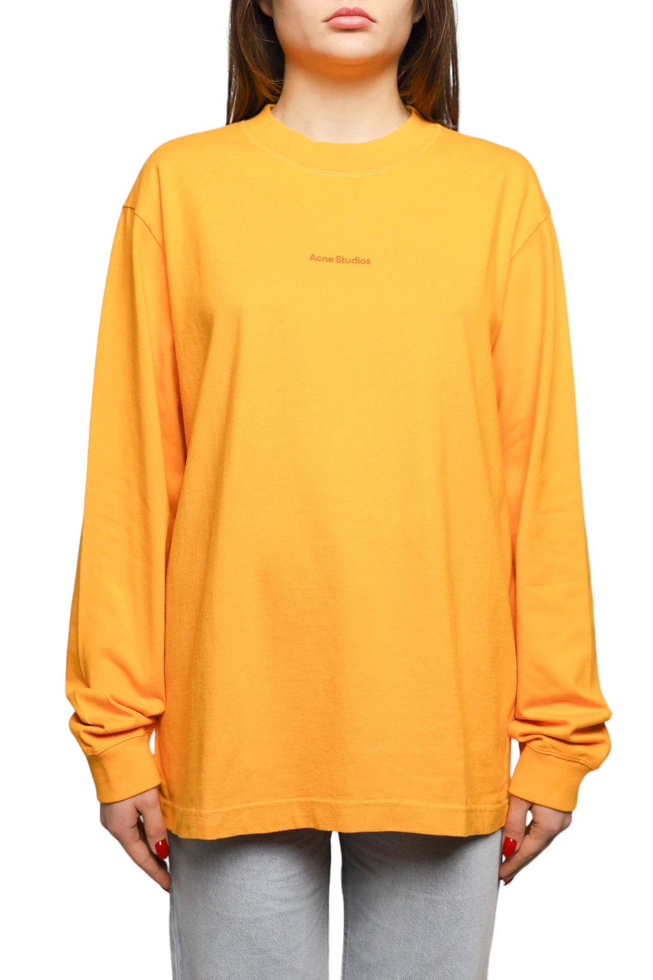 Acne Studios Erwin Long Sleeve Stamp Tee Orange