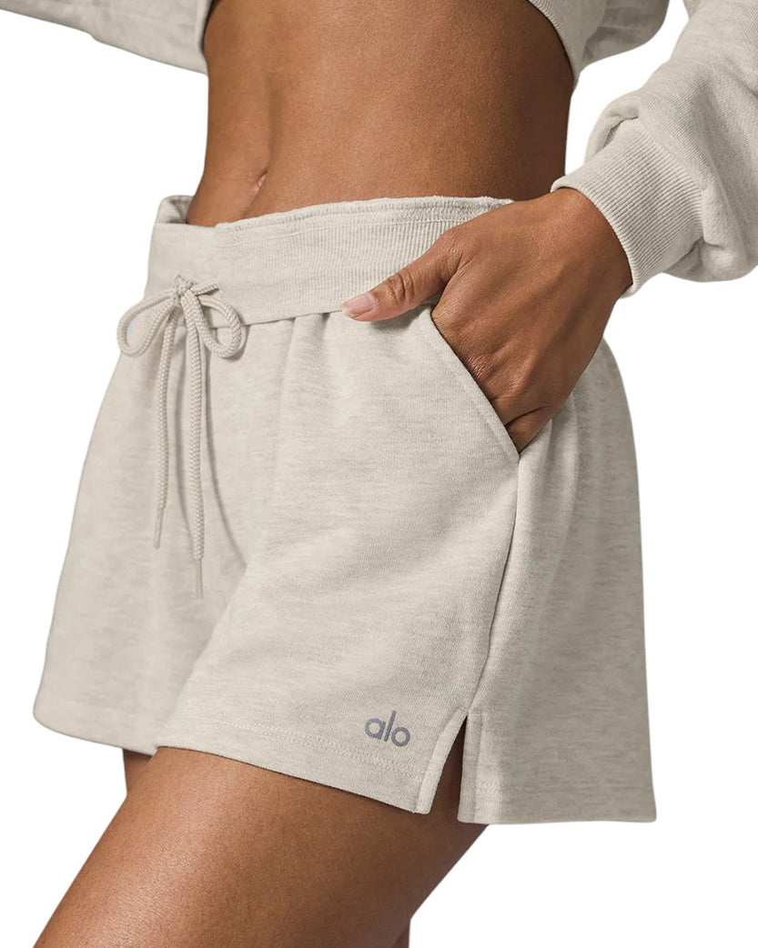 Alo Yoga Low Key Sweat Short Ivory