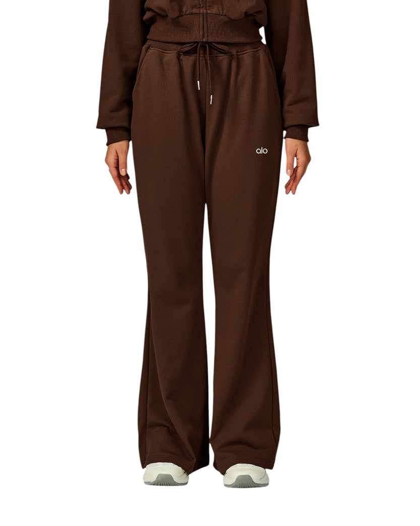 Alo Yoga Serenity Wide Leg Sweatpants Brown EWK20302-BR
