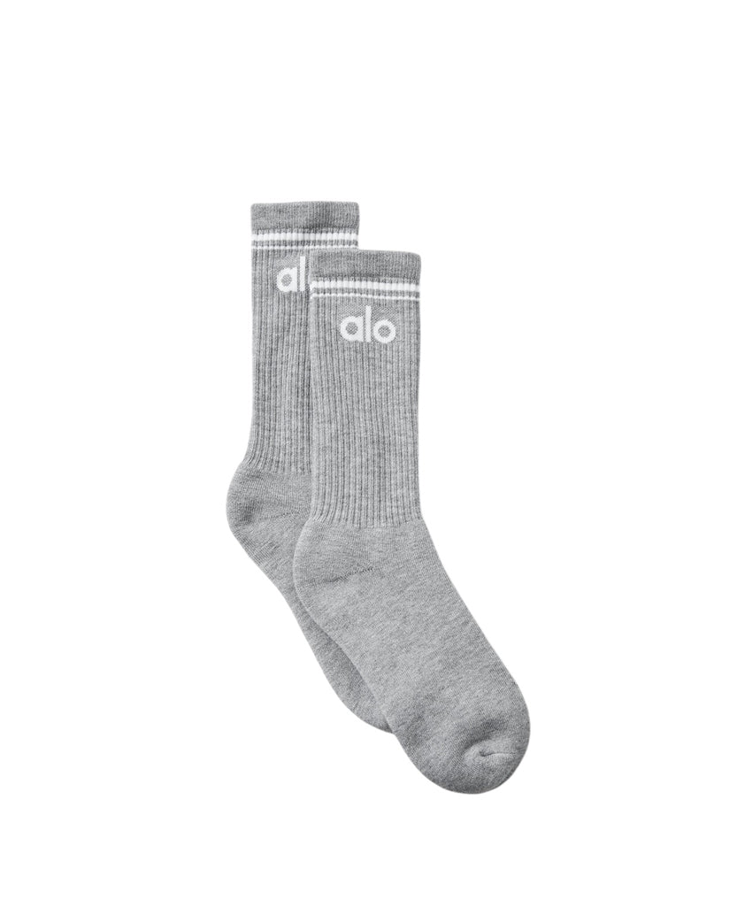 Alo Yoga Unisex Throwback Socks Grey