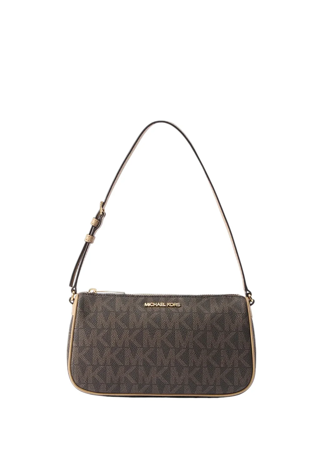 Michael Kors Signature Jet Set Medium Pouchette Bag Brown