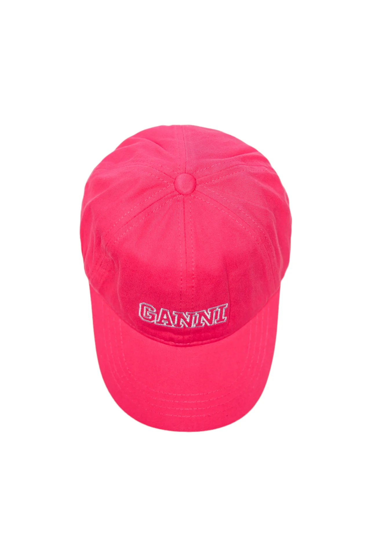 GANNI Logo Embroidered Cap Pink