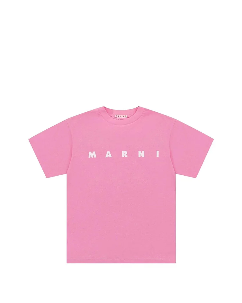 Marni Big Logo Crew Neck T-shirt Pink