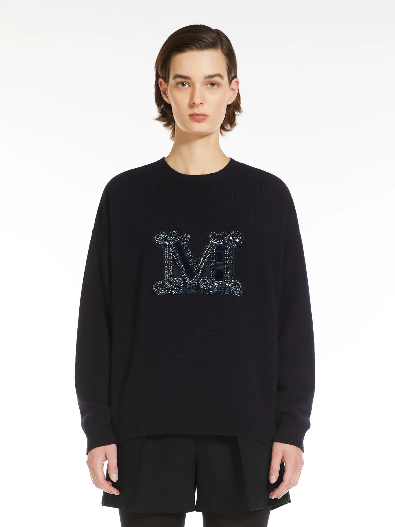 Max Mara Oversized Wool and Cashmere Jumper Ultramarine