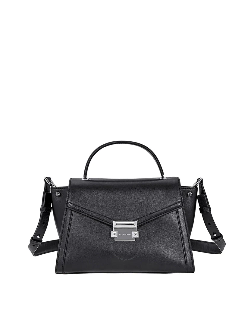 Michael Kors Whitney Medium Leather Satchel Black