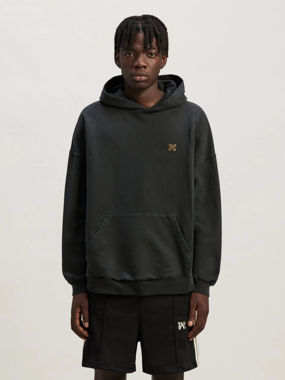 Palm Angels Back Foggy Pa Hoodie Black