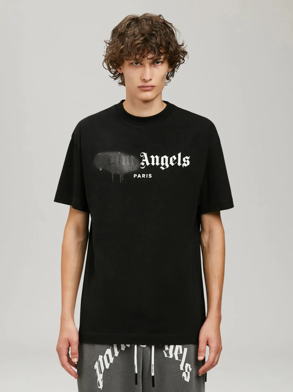 Palm Angels Paris Sprayed Logo T-Shirt Black