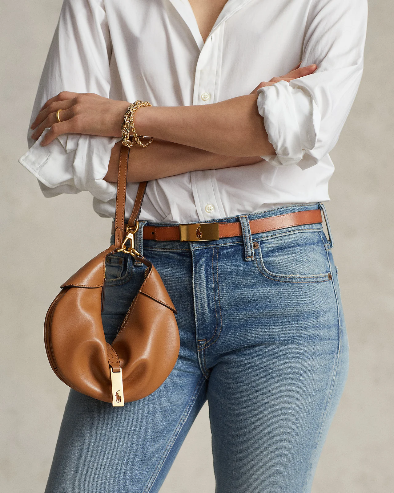 Polo Ralph Lauren Polo ID Mini Shoulder Bag Tan