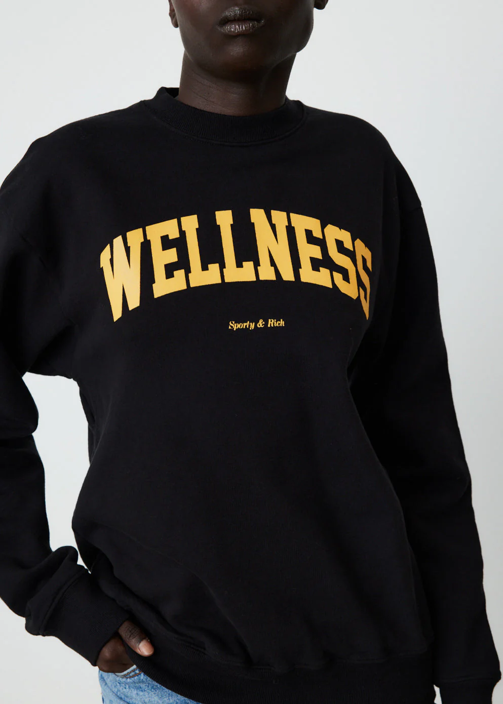 Sporty & Rich Wellness Ivy Crewneck Black/Yellow