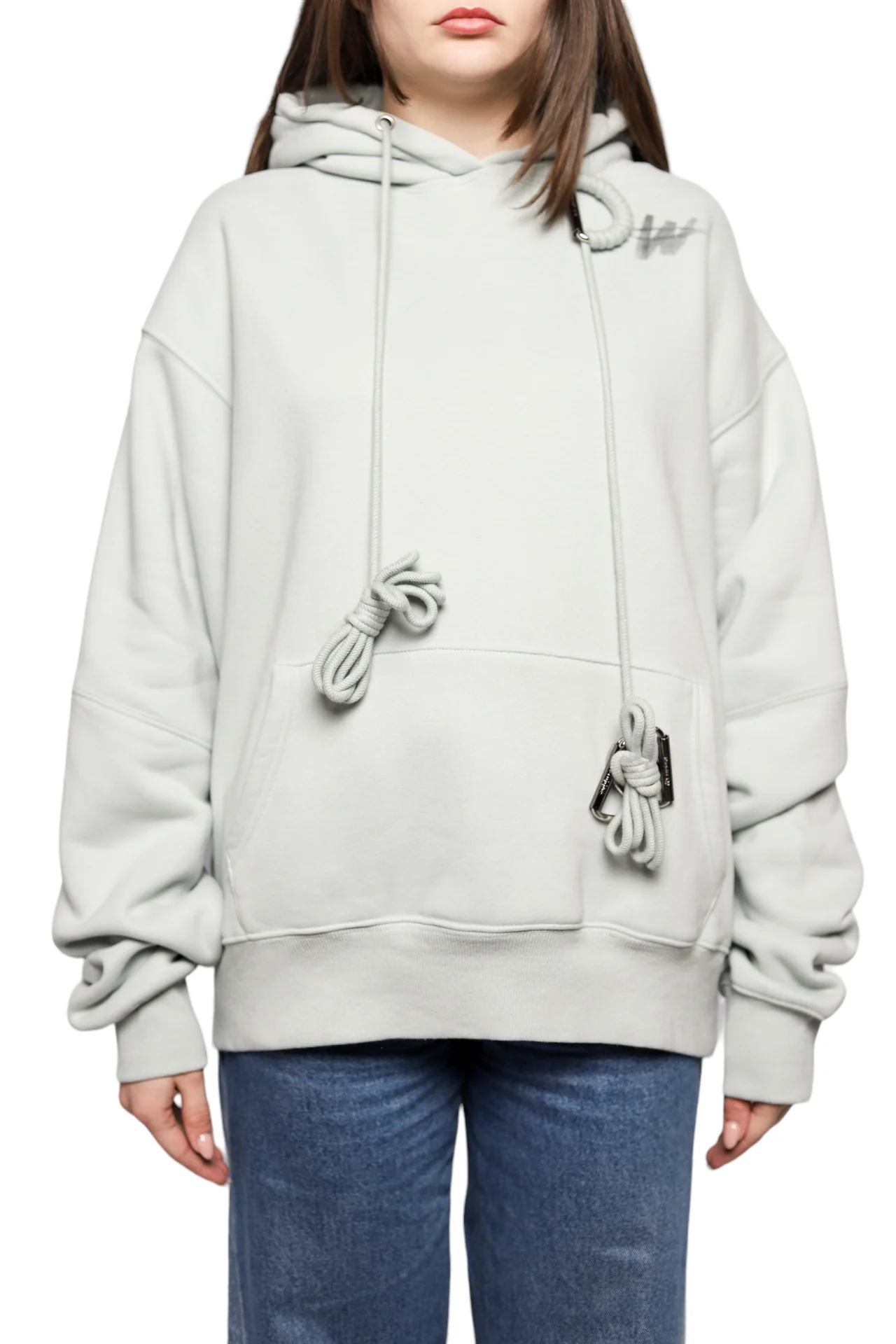 We11done Hoodie Velvet Light Blue