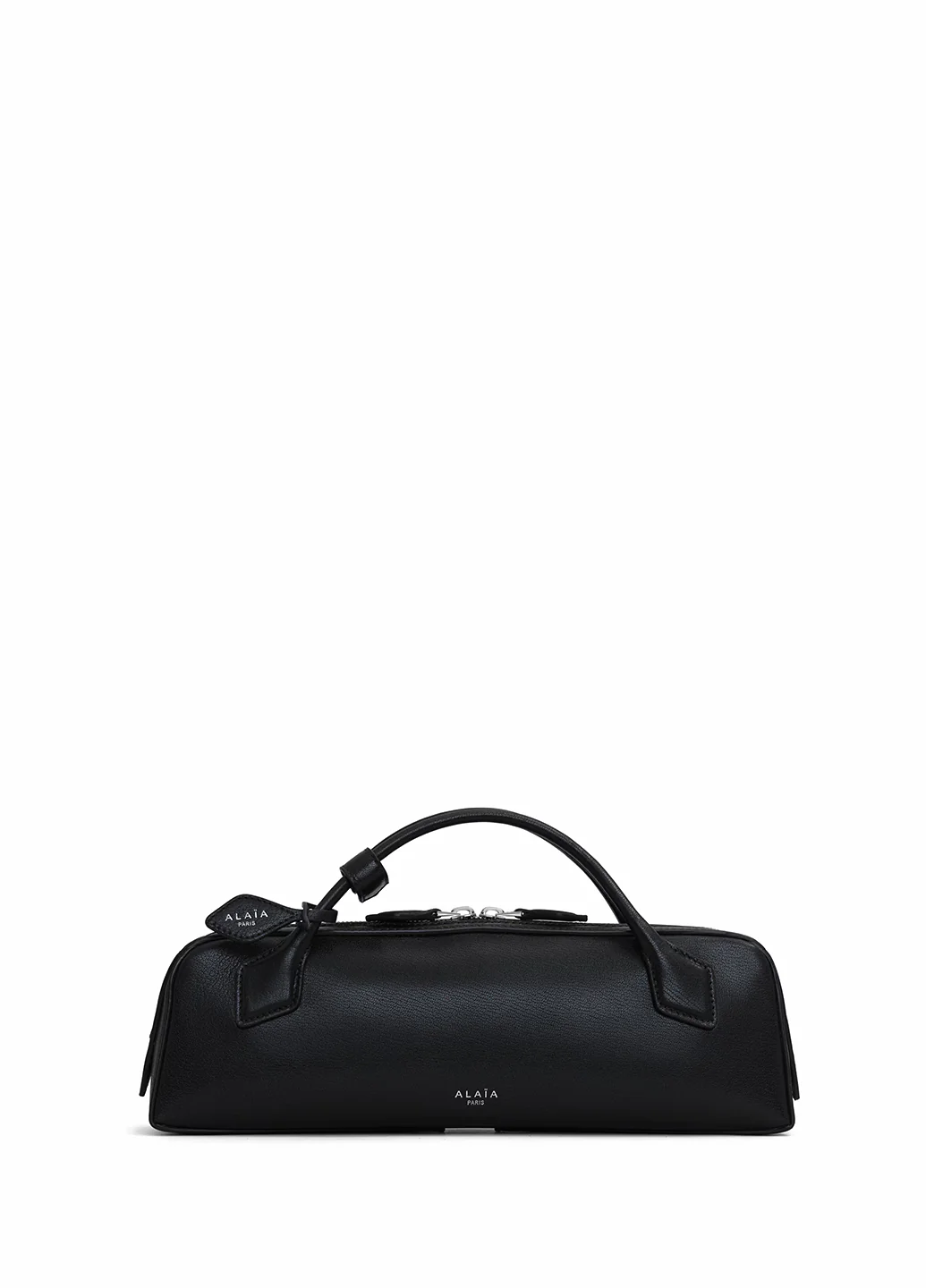 ALAIA Le Teckel Clutch In Shiny Goatskin Black