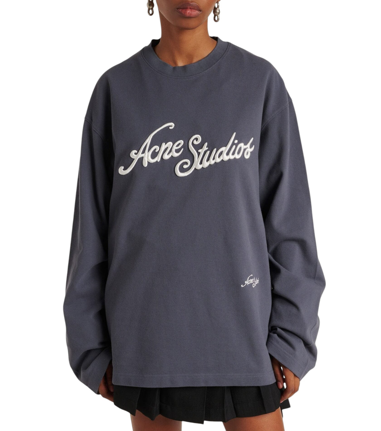 Acne Studios Exford Tourist Logo Long Sleeve Faded Grey
