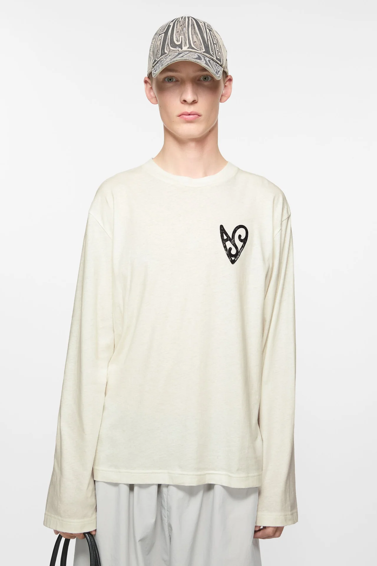 Acne Studios Heart Printed Long Sleeve White