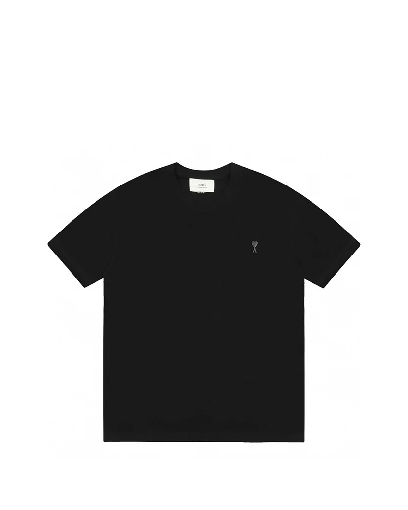 AMI Paris Ami De Coeur Tonal Small Heart T-Shirt Black