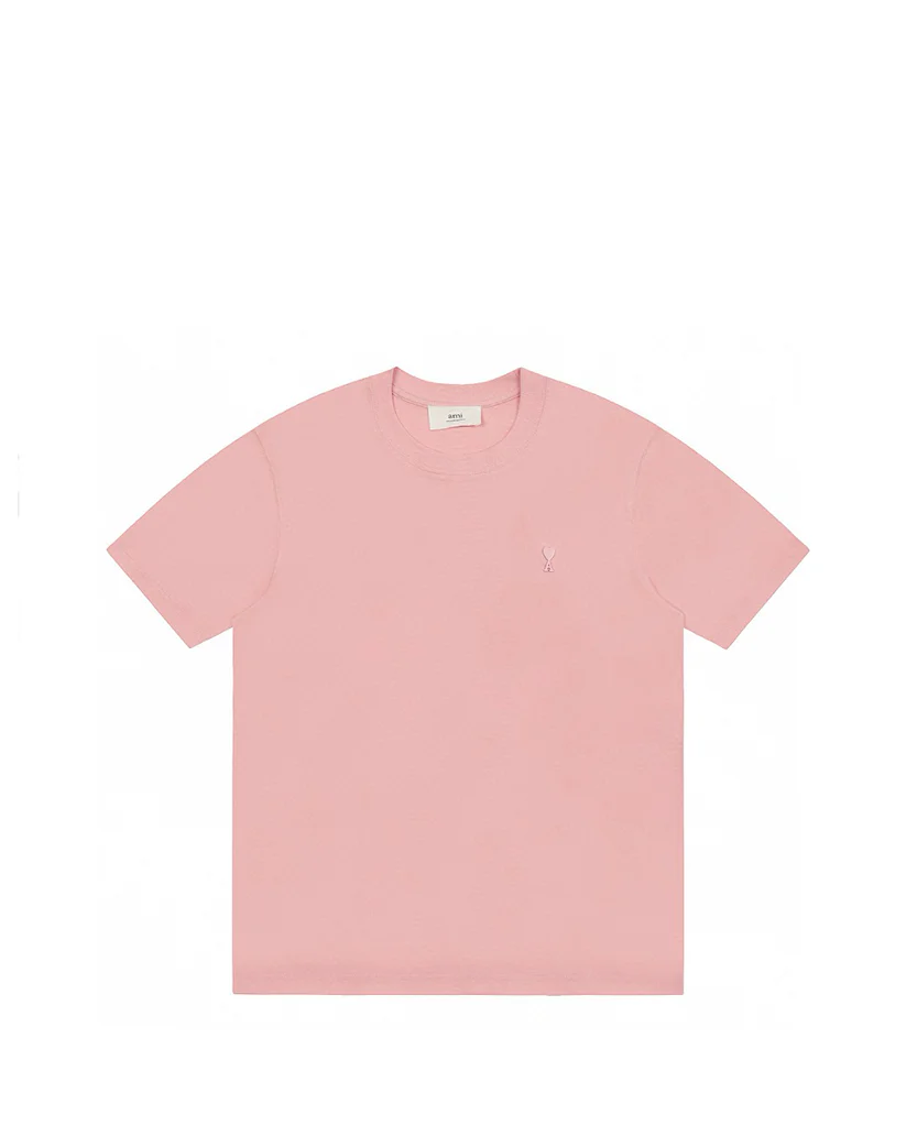 AMI Paris Ami De Coeur Tonal Small Heart T-Shirt Light Pink
