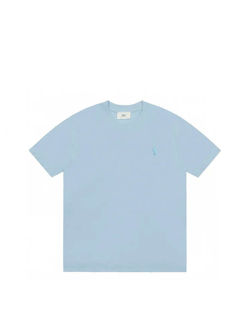 AMI Paris Ami De Coeur Tonal Small Heart T-Shirt Light Blue