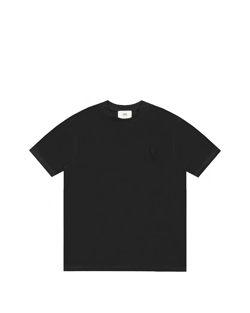 AMI Paris Ami De Coeur Embossed Heart T-Shirt Black