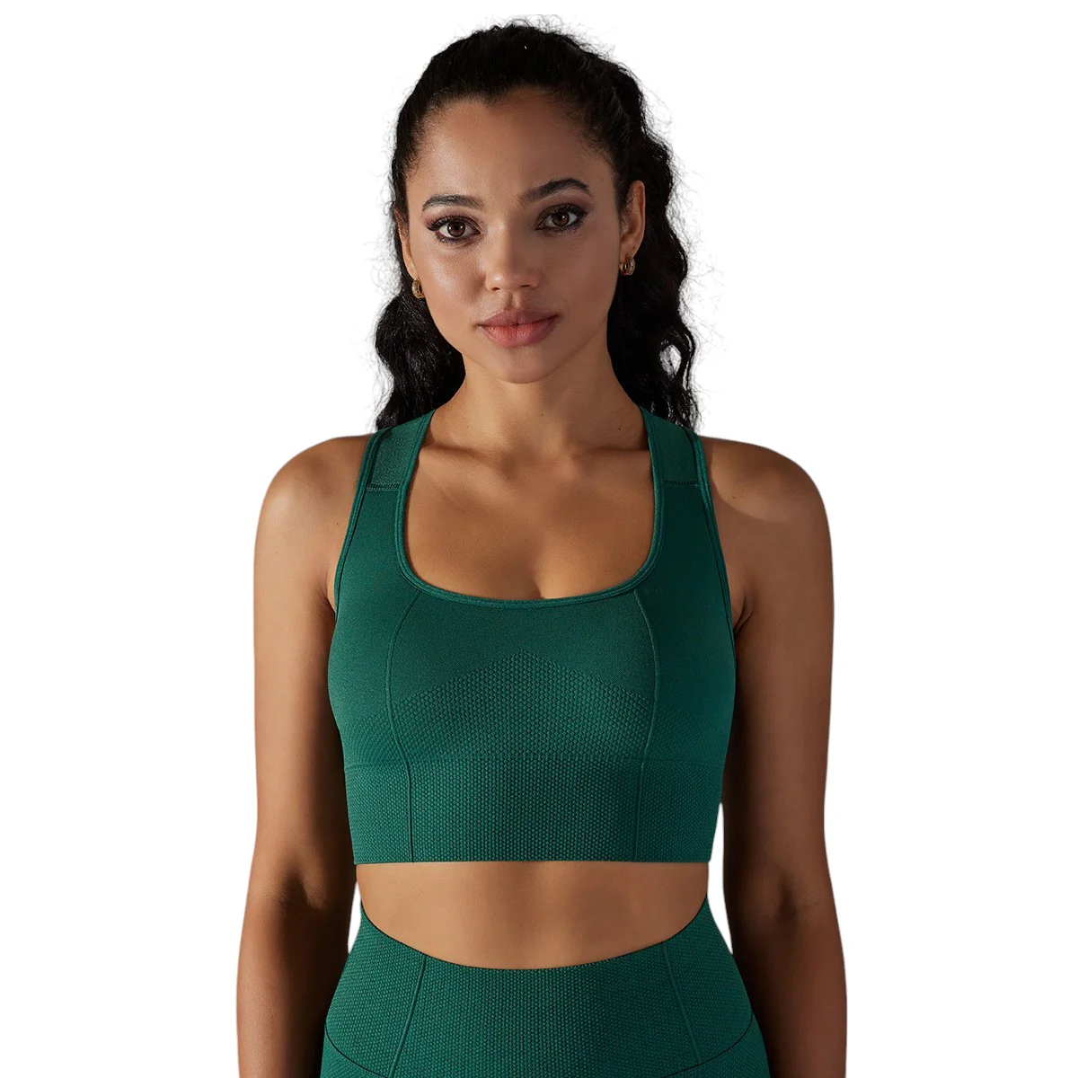 Alo Yoga Tight Fit Sports Top Dark Green