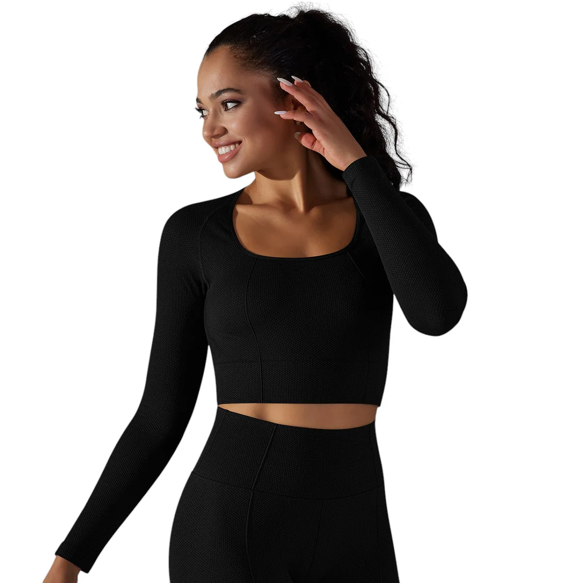Alo Yoga Tight Fit Sports Long Sleeve Black