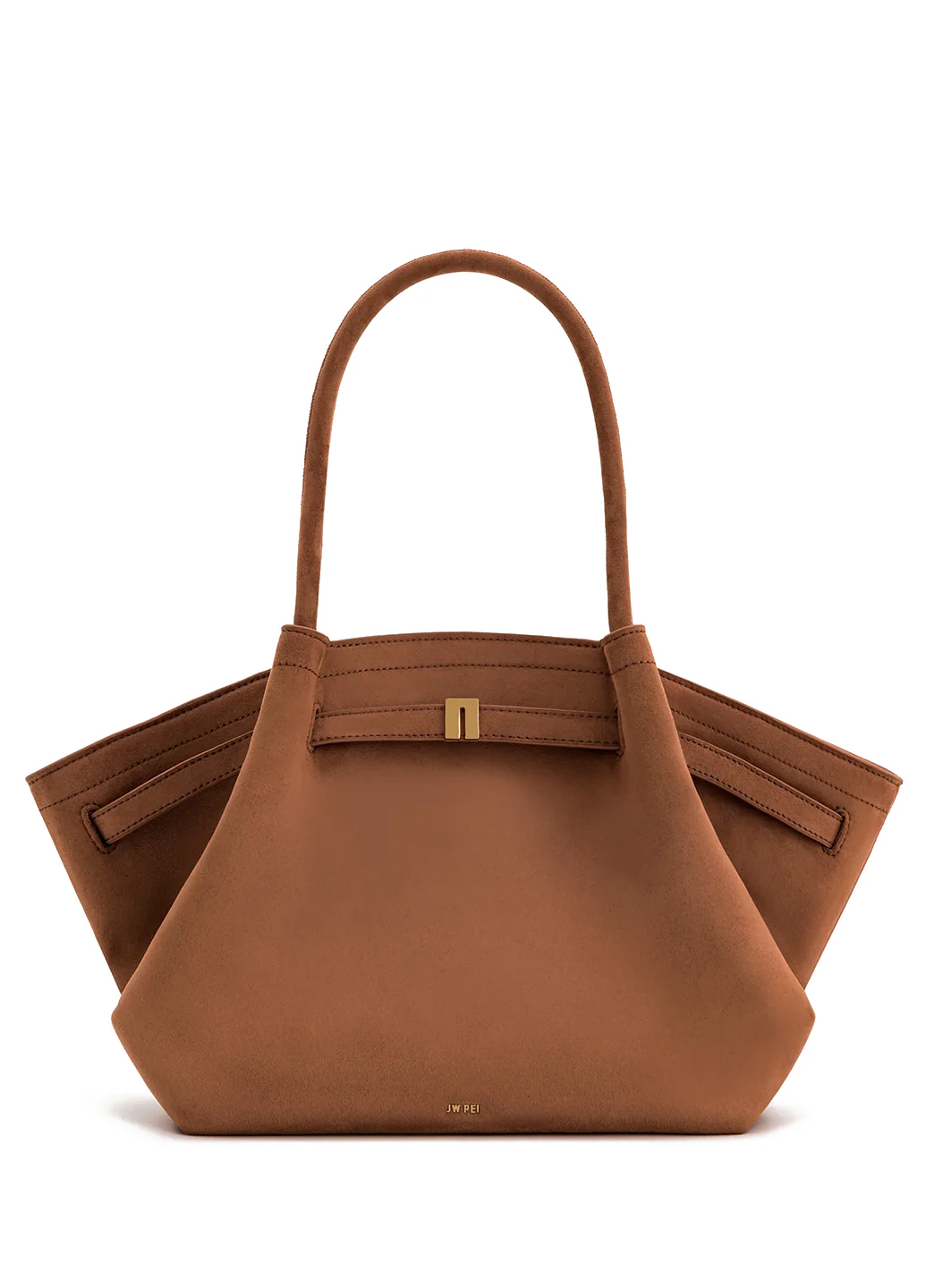 JW PEI Hana Medium Faux Suede Tote Bag Brown