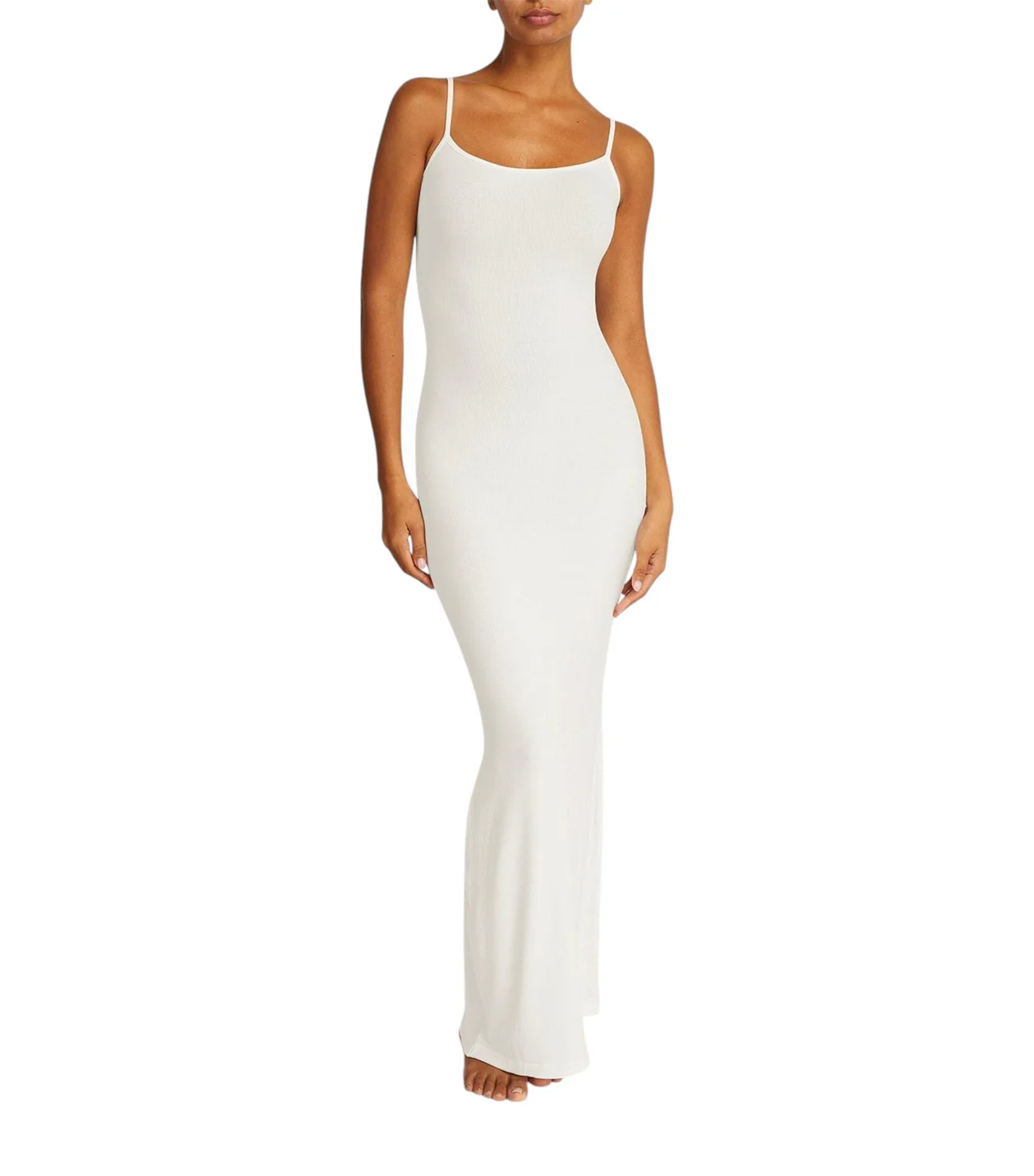 Skims Soft Lounge Long Slip Dress Marble