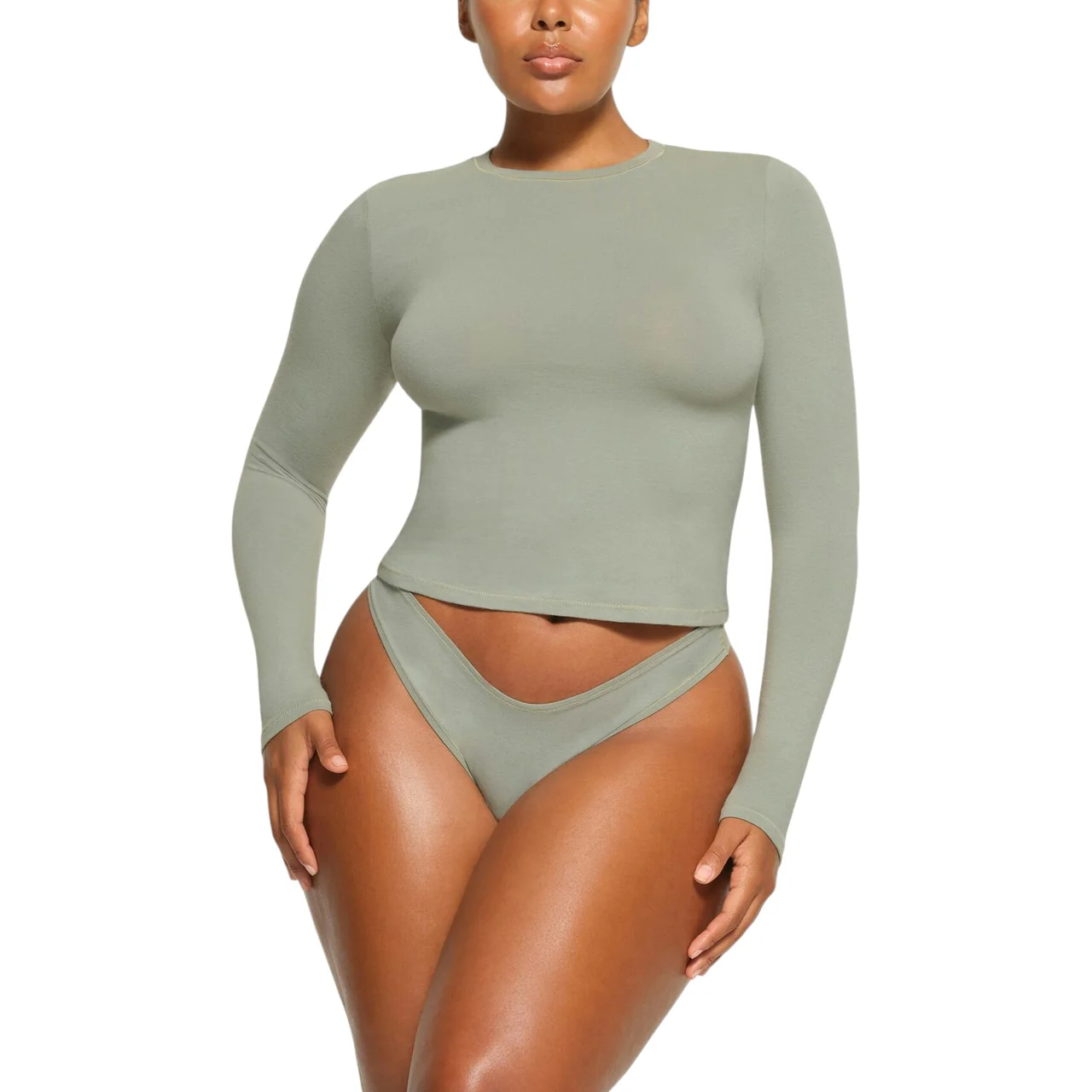 Skims Soft Smoothing Seamless Long Sleeve T-Shirt Mineral