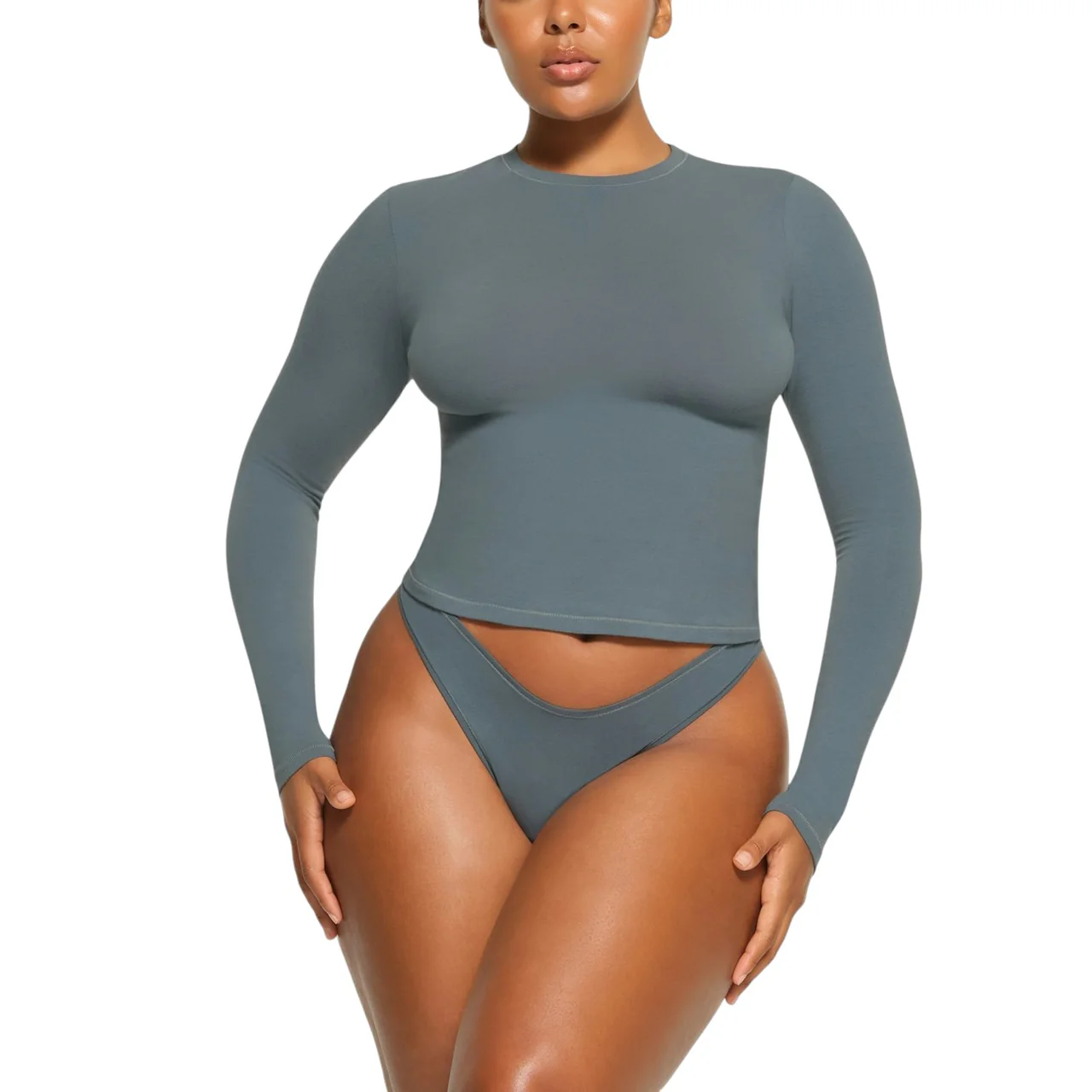 Skims Soft Smoothing Seamless Long Sleeve T-Shirt Kyanite