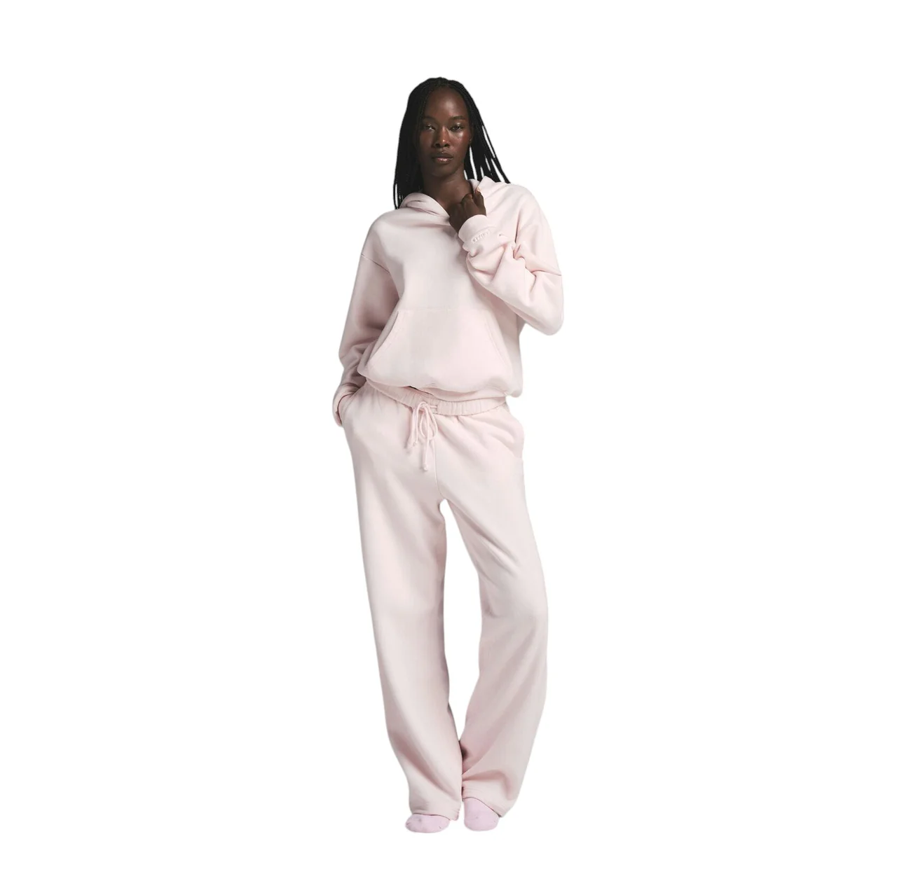 Skims Cotton Fleece Classic Hoodie Barely Pink
