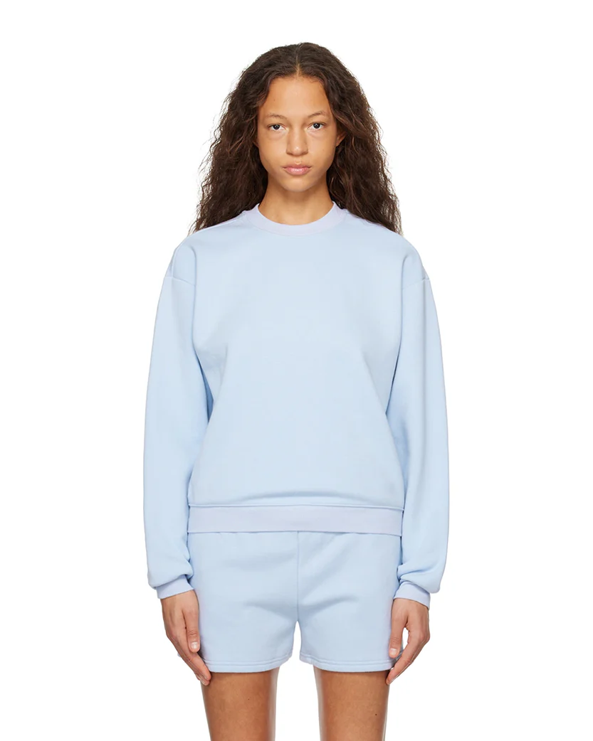 Skims Cotton Fleece Classic Sweatshirt Blue