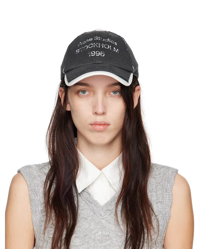 Acne Studios Logo Stamp Cap Black