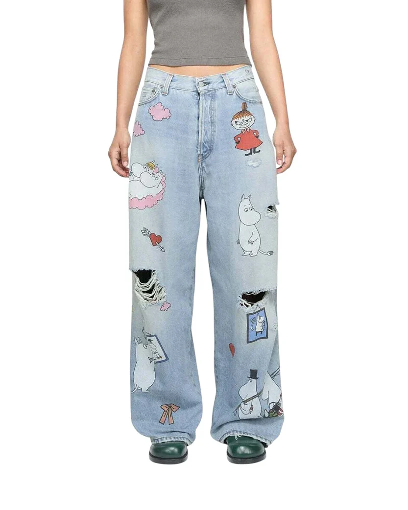 Acne Studios x Moomin Super Baggy Fit Jeans Blue