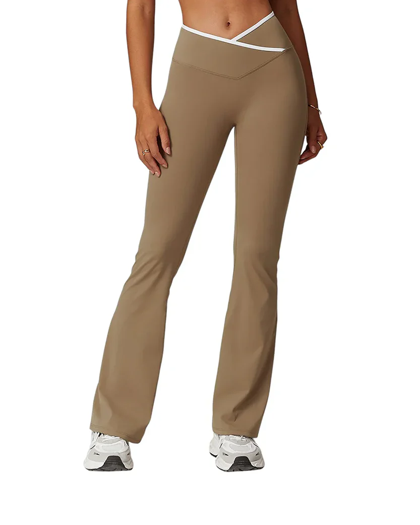Alo Yoga Contrast Line Pants Mocha Brown