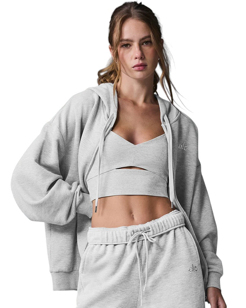 Alo Yoga Accolade Full Zip Hoodie Grey
