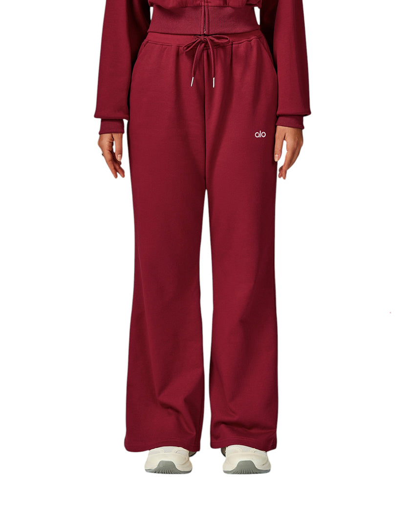Alo Yoga Serenity Wide Leg Sweatpants Red EWK20302-RD