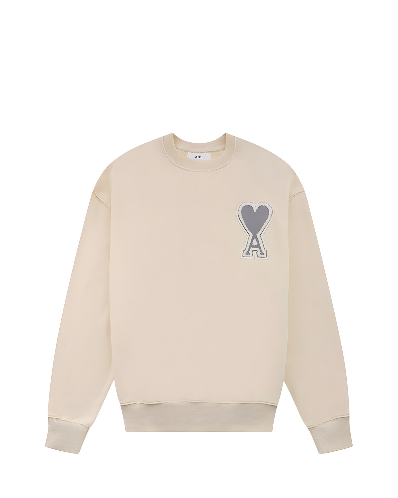 AMI Paris oversize Ami de Coeur patch sweatshirt Beige